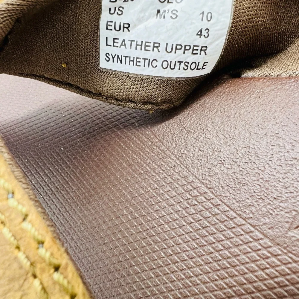 Reef Men’s Tan and Brown Leather Flip-Flops Size 10